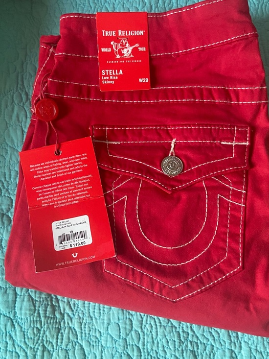 True Religion Denim - True Religion Red Stella Skinny Jeans